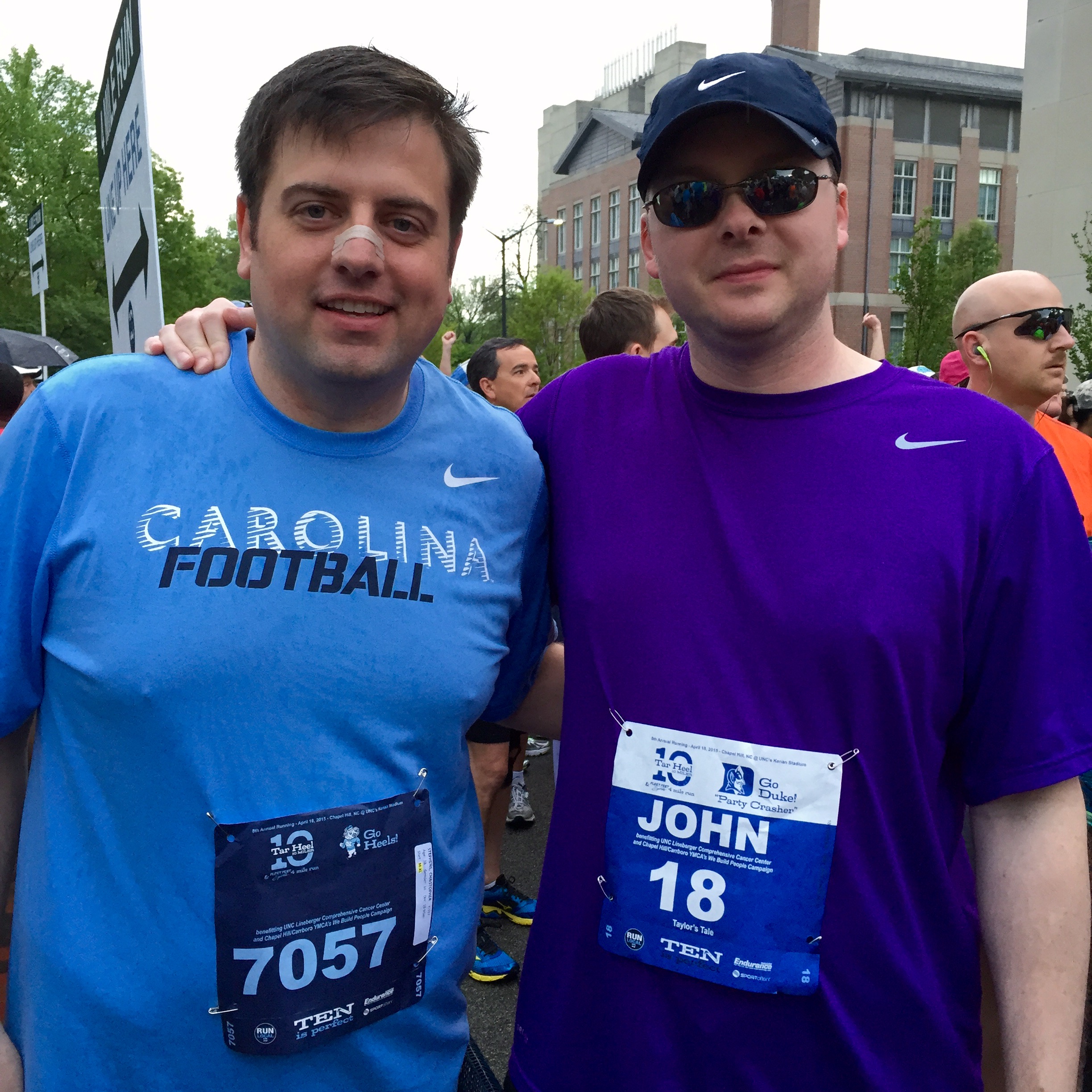 John and Chris Tar Heel 10 Miler