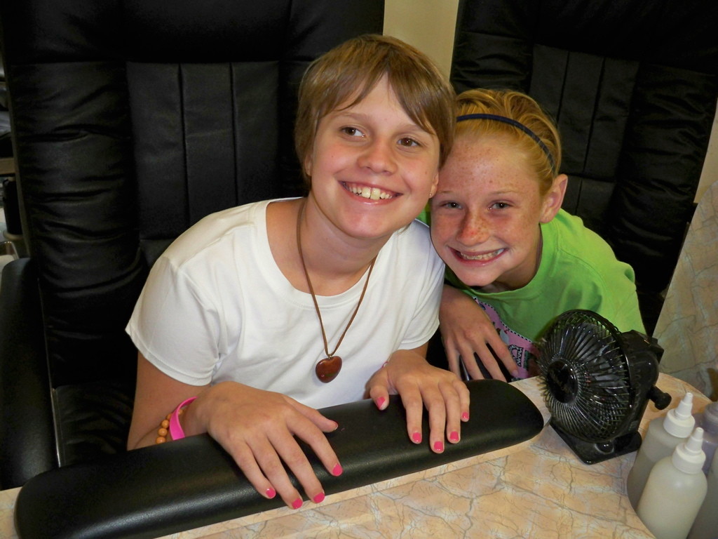 Taylor and Brooke at nail salon