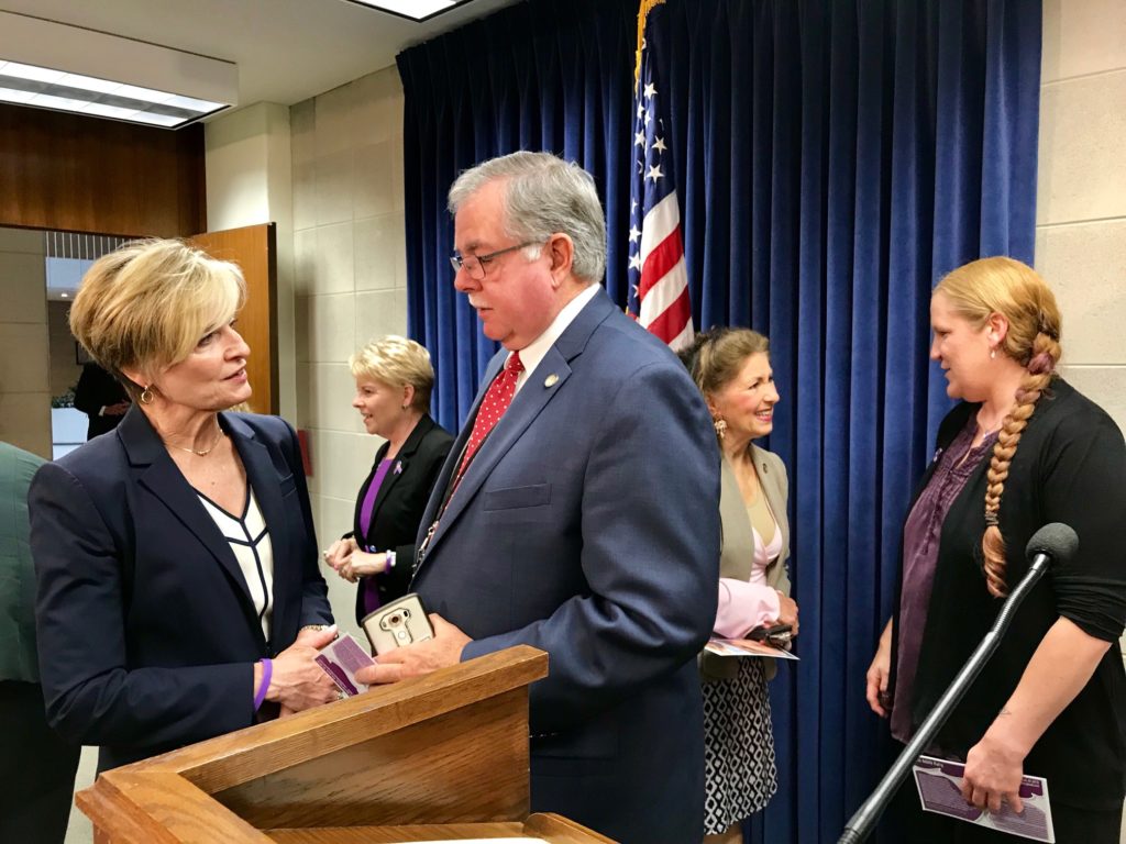 Sharon King at press conference